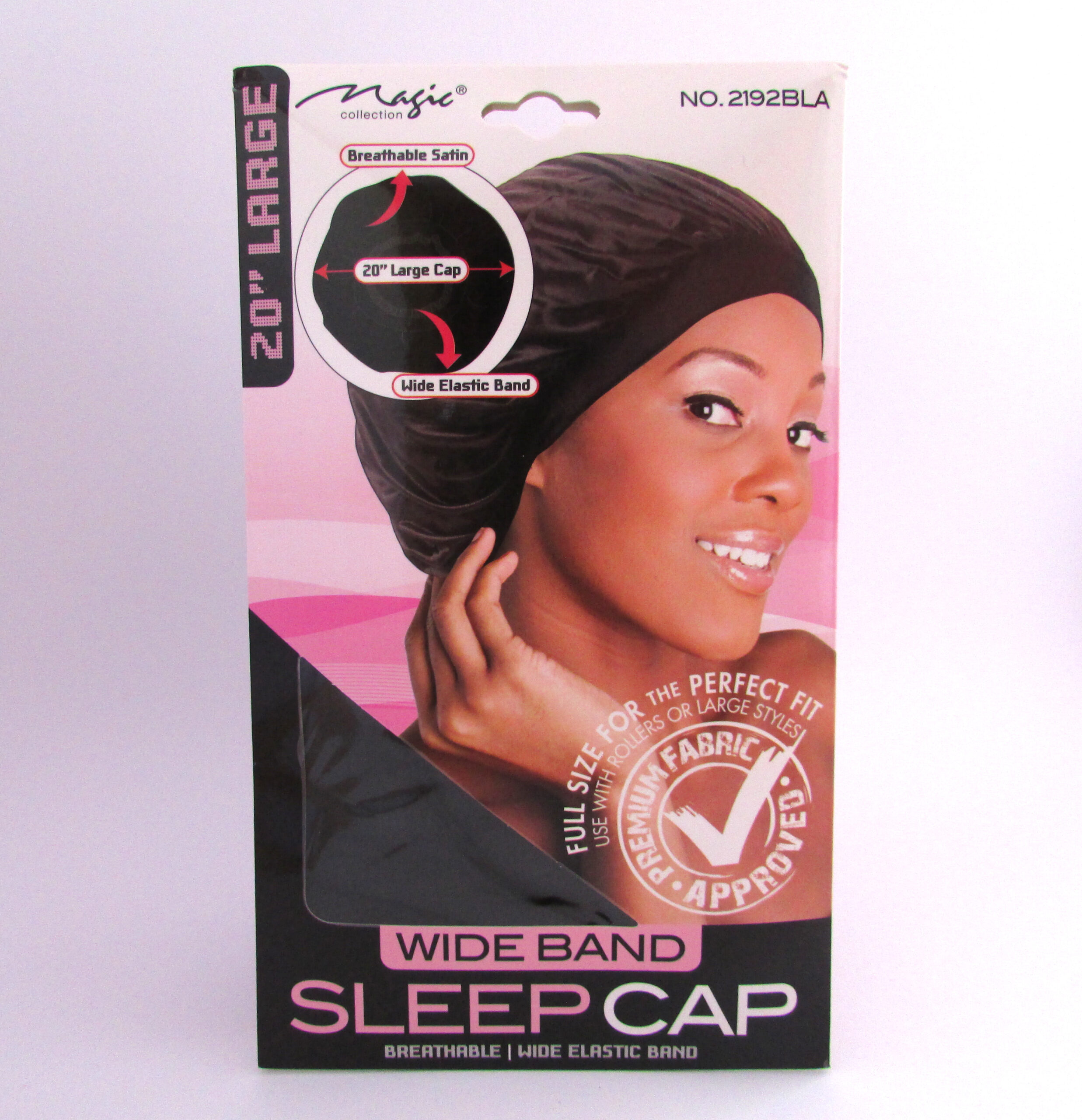 Magic Collection Wide Band Sleep Cap Breathable / Wide Elastic Band 2192  Black - Wonairah